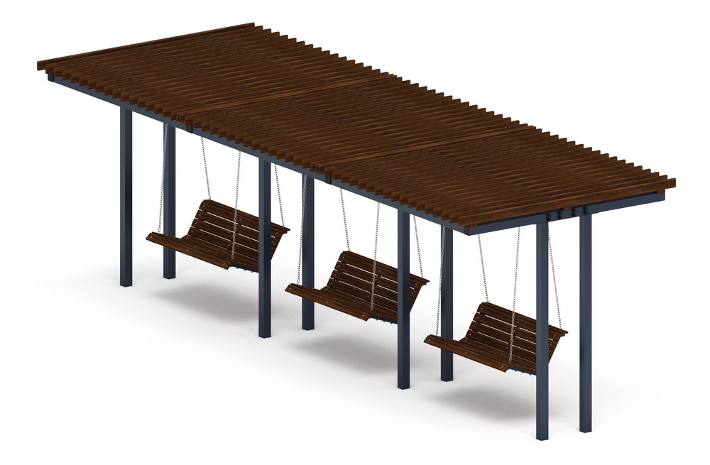 Пергола Тент с качелями (прямая) МФ 78.04.03-01 /без поликарбоната/
