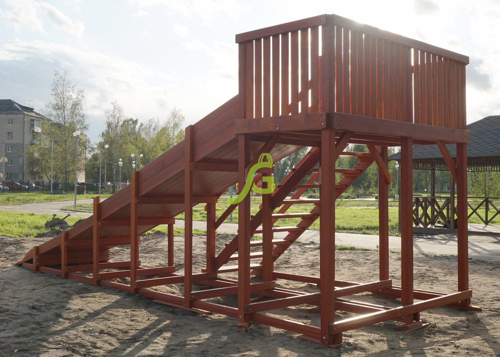 Детские деревянные зимние горки Snow Fox, скат 5,9 метров