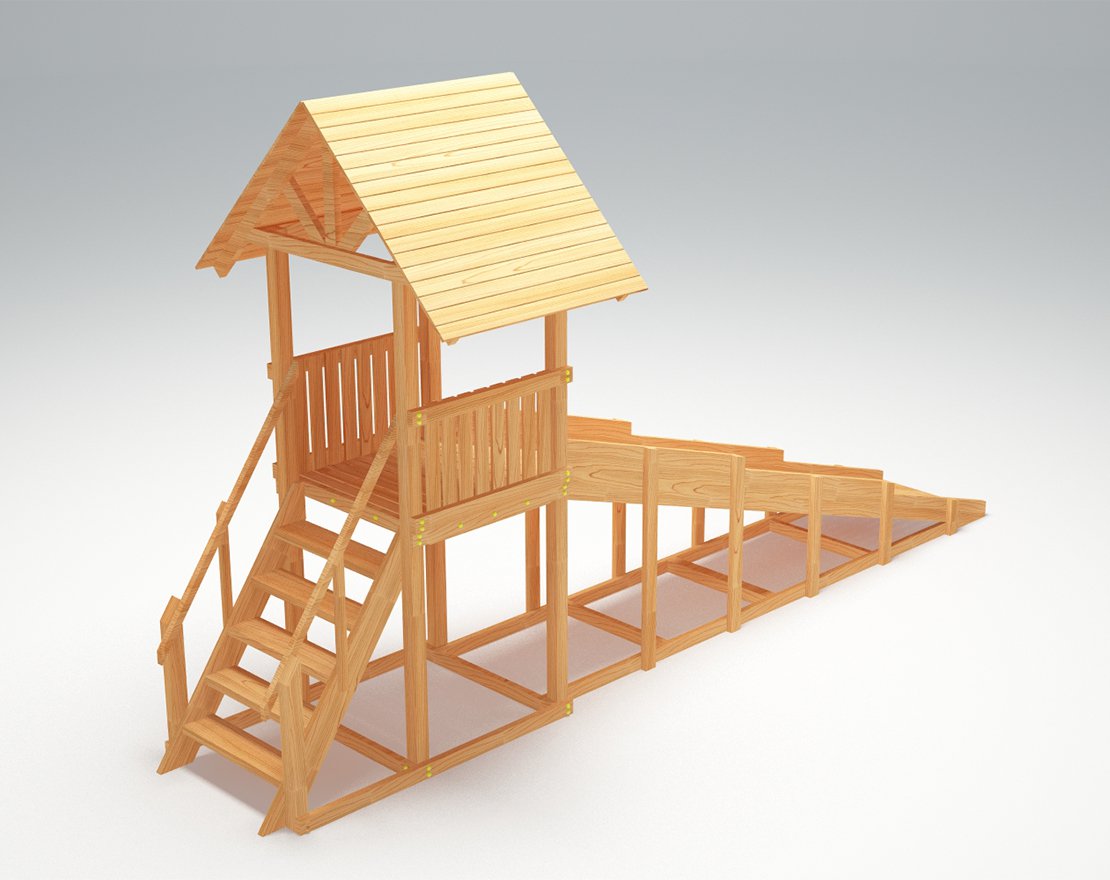 Зимняя горка ЗИМА WOOD-5 Савушка (скат 5 м)