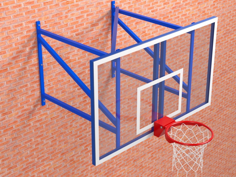 Ферма с выносом 1,2 м с игровым щитом из оргстекла и массовым кольцом