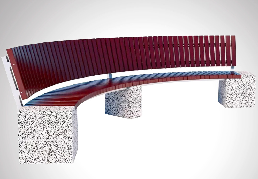 Скамья бетонная радиусная С-26