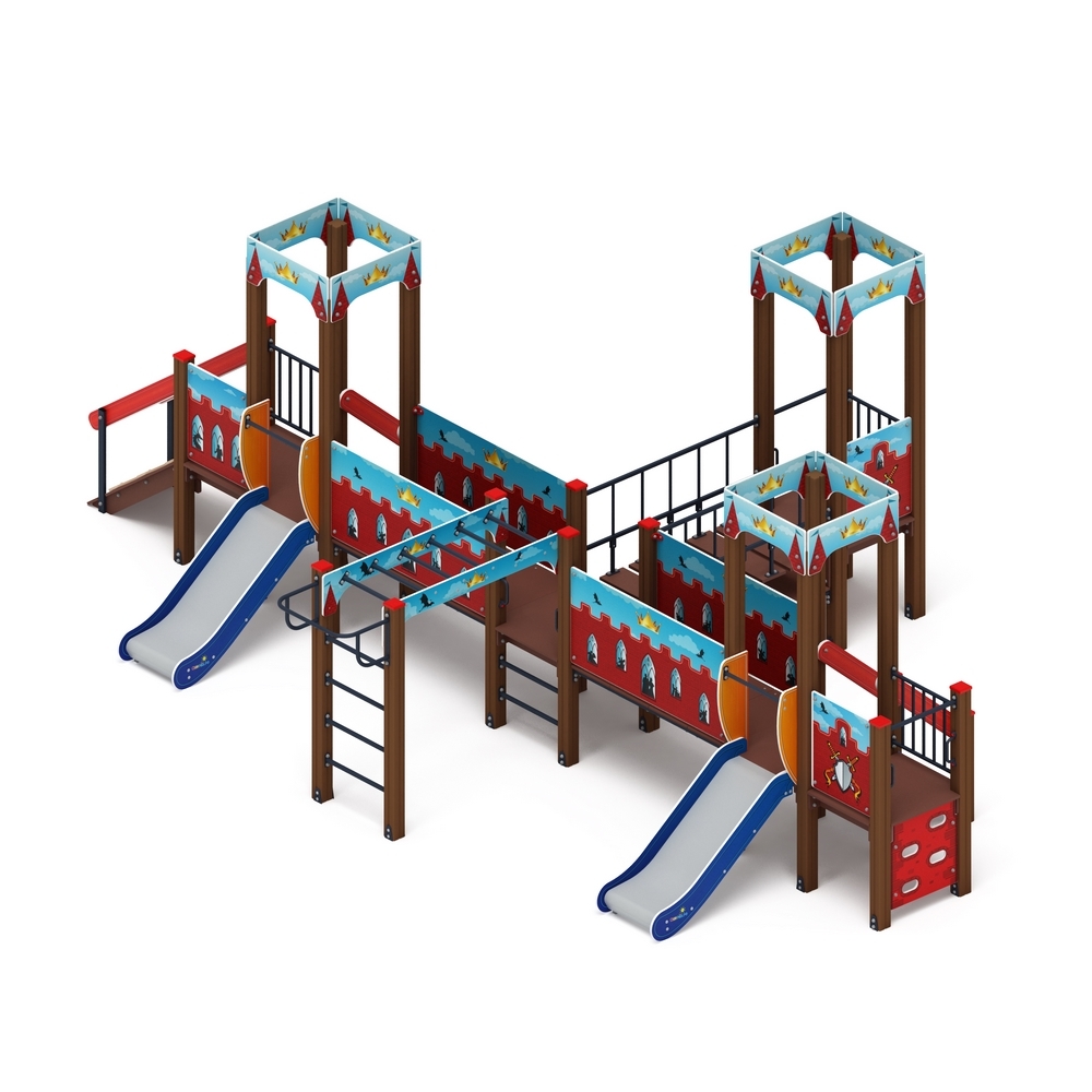 КОРОЛЕВСТВО (красное) детский игровой комплекс ДИК 1.15.05-03 (H=750)