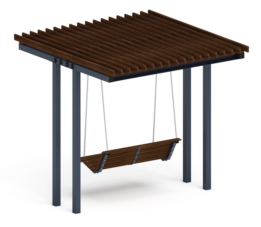 Пергола Тент с качелями (прямая) МФ 78.04.01-01 /без поликарбоната/
