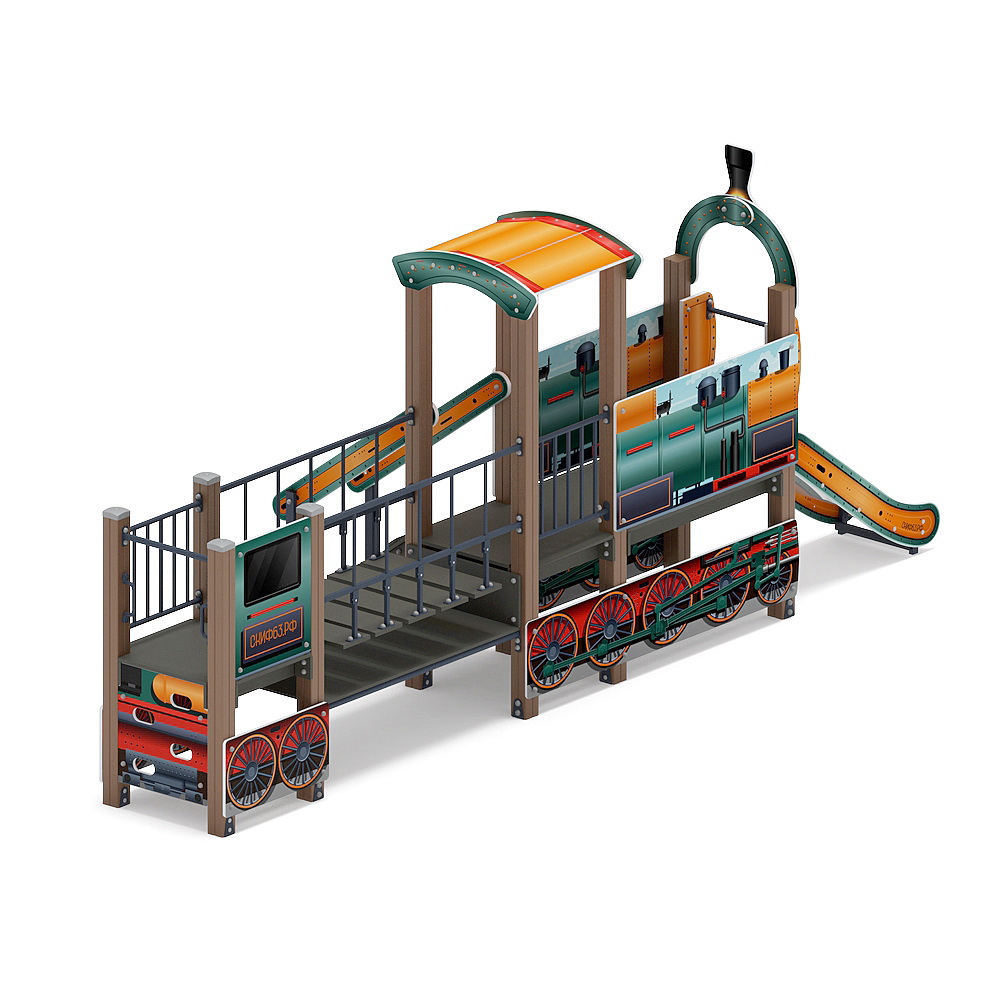 ПАРОВОЗИК (цветной) детский игровой комплекс ДИК 1.03.5.01-18 (H=750)