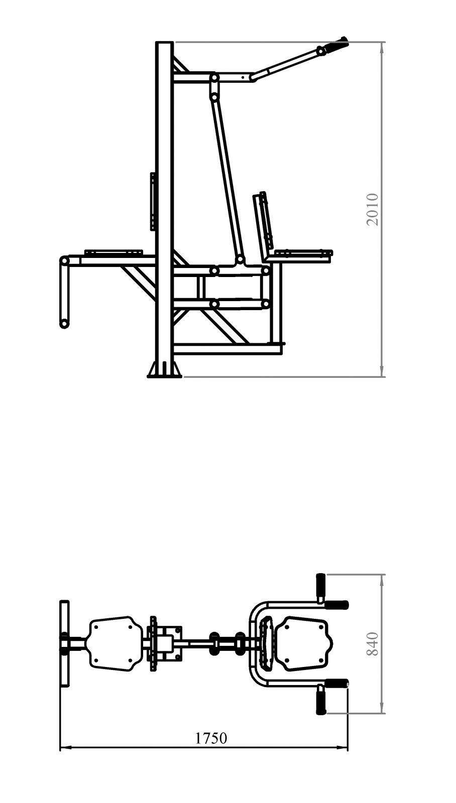 Уличный тренажер Вертикальная тяга + флекс Air Gym YT81