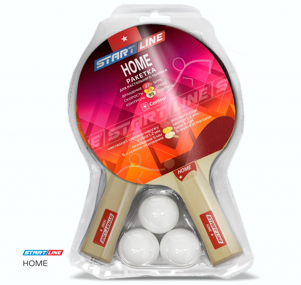 Набор START LINE: 2 ракетки HOME, 3 мяча Club Select, сетка с креплением