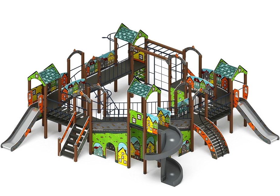 ОСТРОВ ДЕТСТВА (Город) детский игровой комплекс ДИК 2.01.8.02-11 (Н=1200, Н=2000)