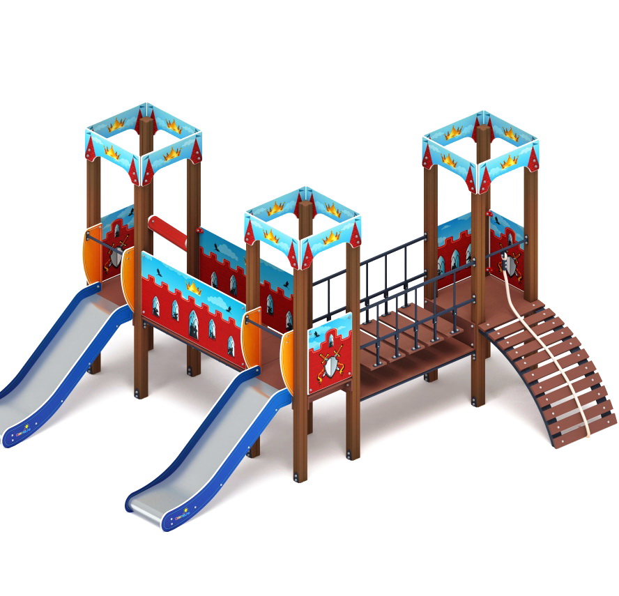 КОРОЛЕВСТВО (красное) детский игровой комплекс ДИК 1.15.03-03 (H=900)