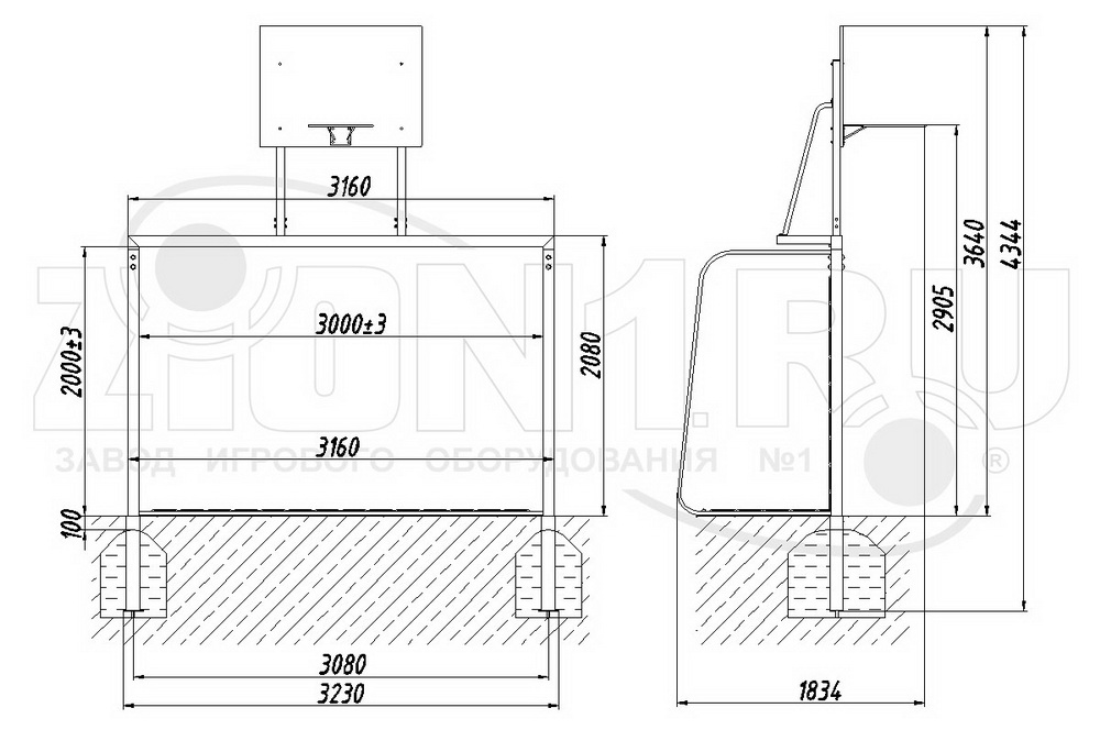Ворота для мини-футбола ZION с баскетбольным щитом (СЭ279)