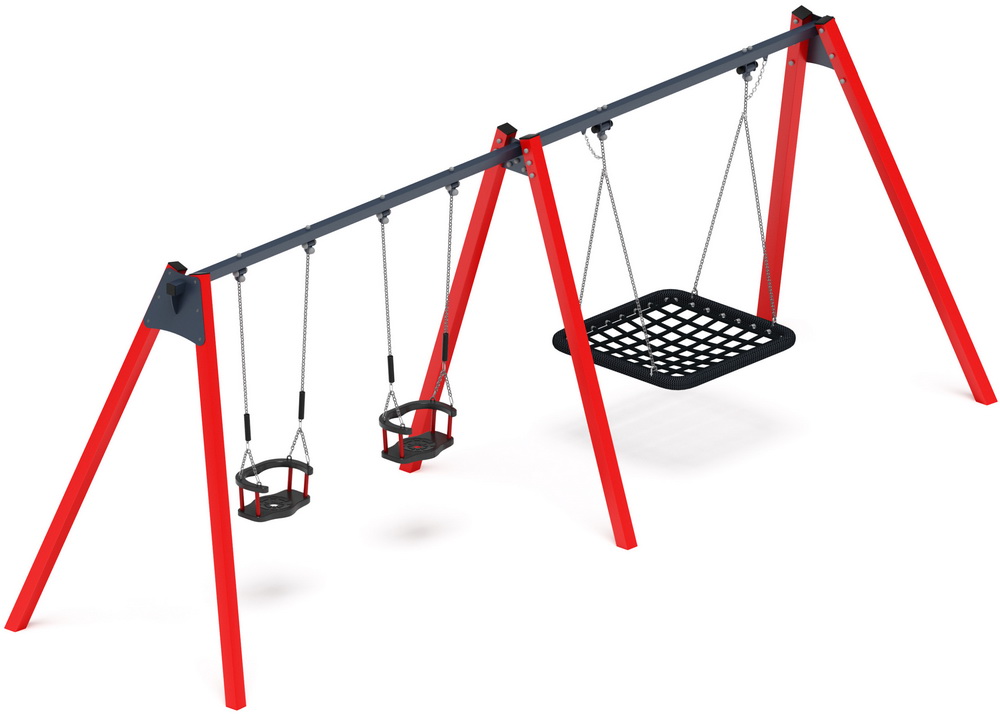 Качели М3 тройные ИО 13.М.06.03.01.01-01.1 (красные)