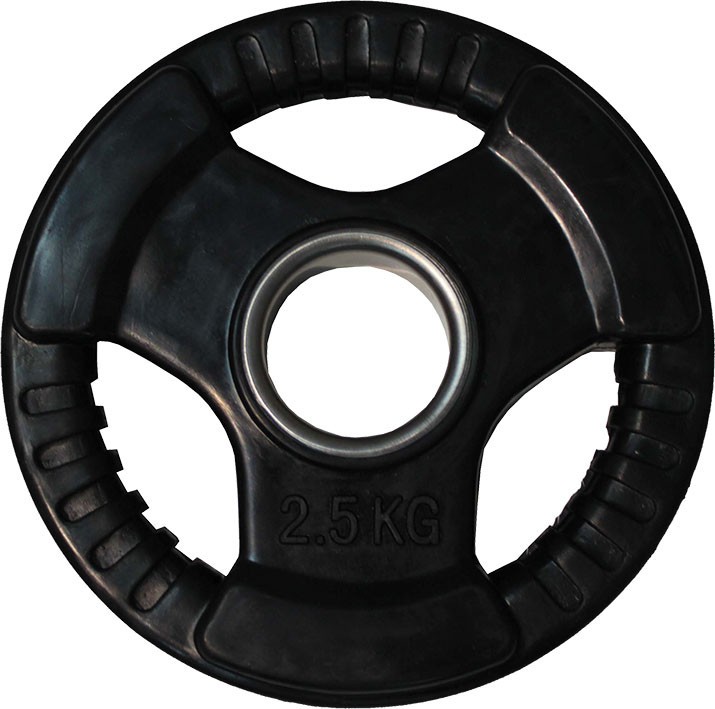 Диск для штанги черный обрезиненный D-51, 2,5 кг
