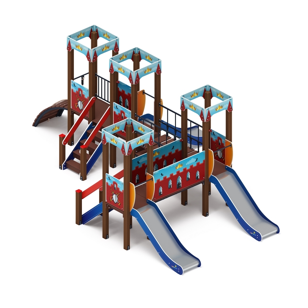 КОРОЛЕВСТВО (красное) детский игровой комплекс ДИК 1.15.04-03 (H=900)