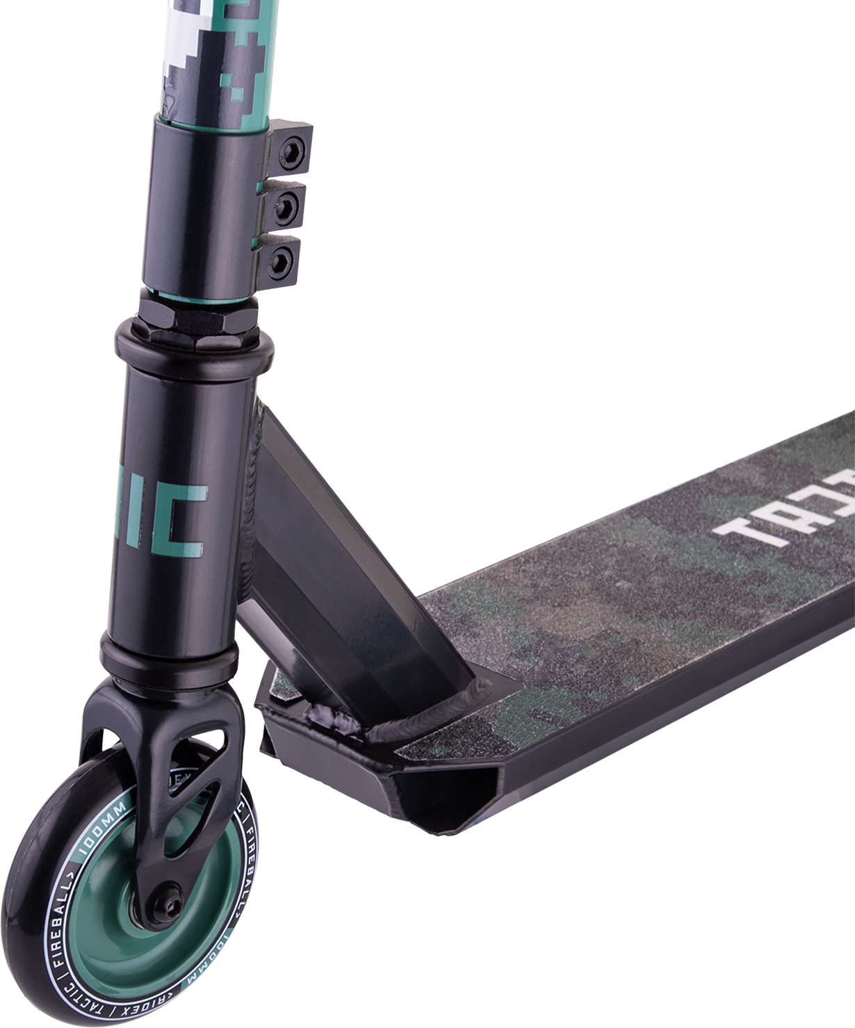 Самокат трюковый Tactic green 100 мм