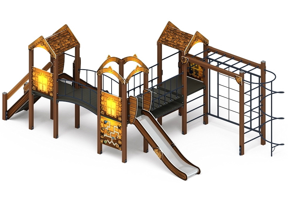 ГОРОДОК (Эко) детский игровой комплекс ДИК 2.01.3.02-02 (Н=1200)