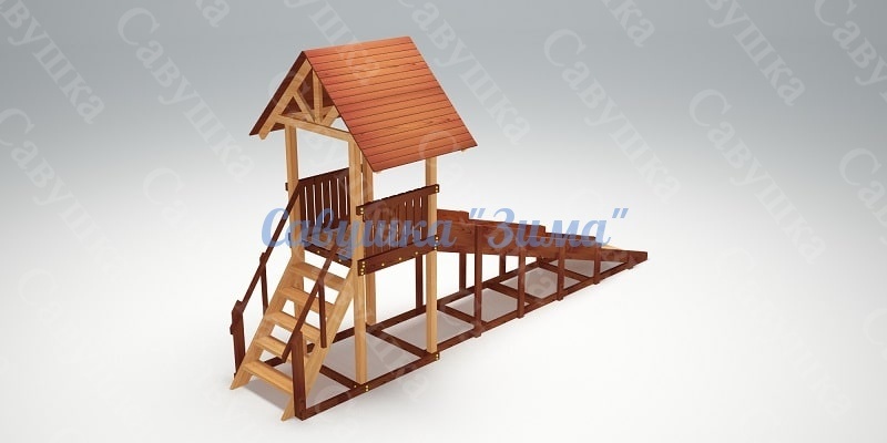 Зимняя деревянная игровая горка Савушка "Зима" - 5