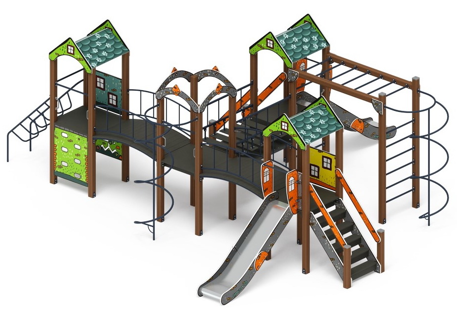ДВОРИК ДЕТСТВА (Город) детский игровой комплекс ДИК 2.01.4.02-01 (H=1200)