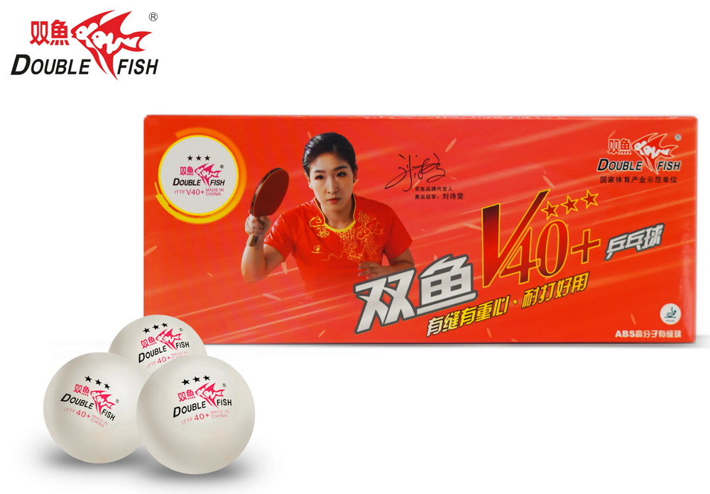 Мячики для н/тенниса DOUBLE FISH 40+ 3*, 10 мячей в упаковке, белые (для профессионалов)