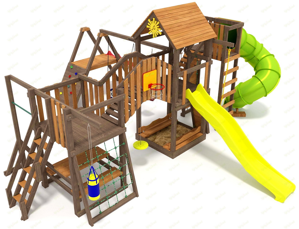 Детская площадка IgraGrad Панда Фани Мостик 2 с трубой 2,1м