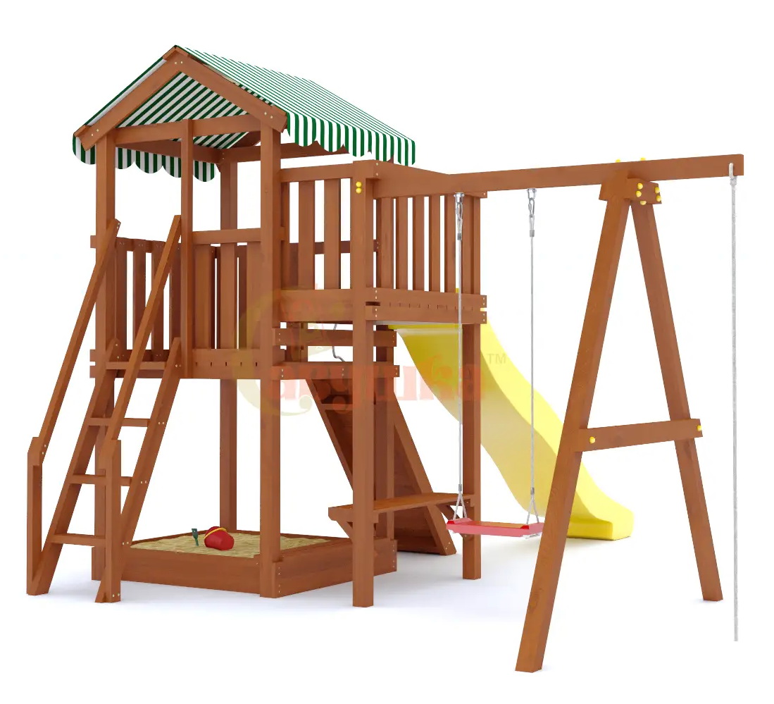Детская площадка Савушка Мастер 1 Plus (Махагон) (горка 3 метра)