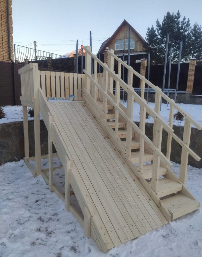 Зимняя горка ЗИМА WOOD-3 Савушка (скат 3 м)