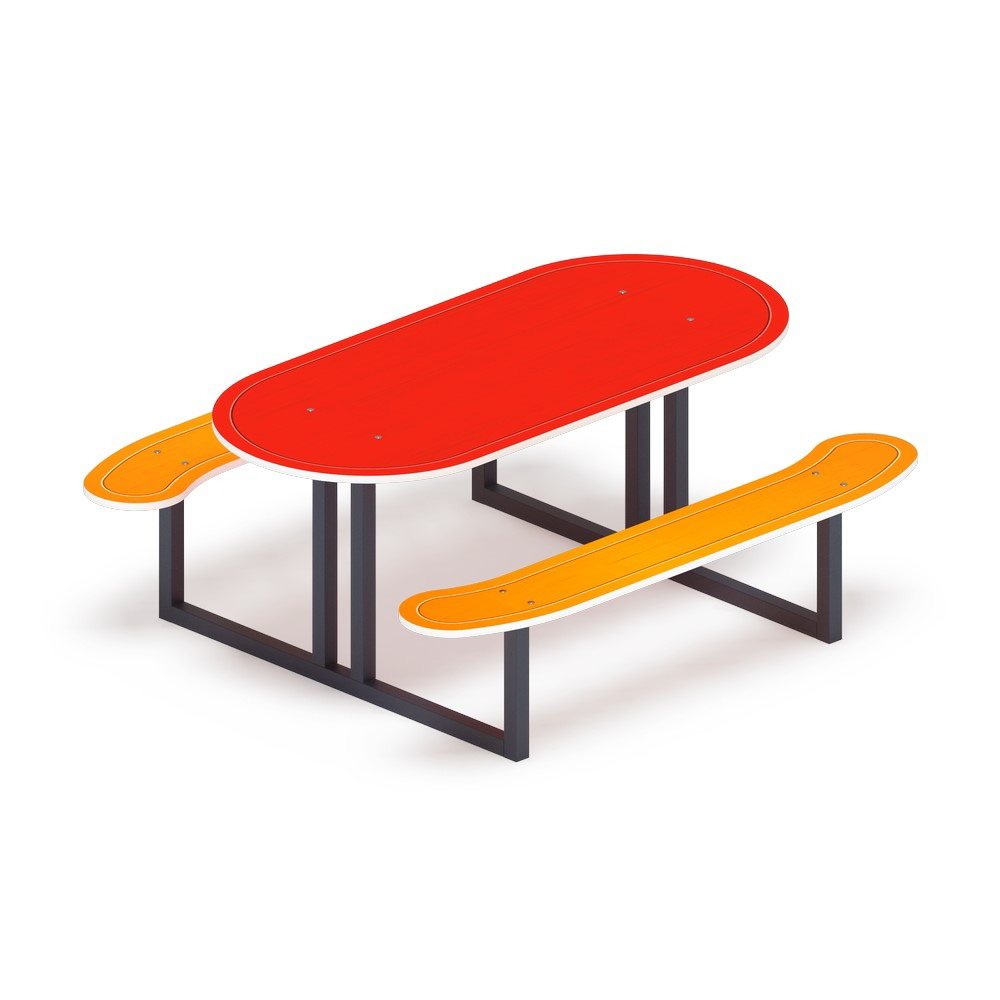 СТОЛИК ДЕТСКИЙ овальный для детской площадки МФ 31.01.09-01