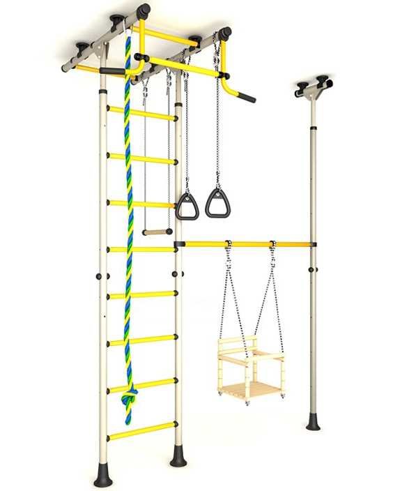 Детский спортивный комплекс ДСКМ "Карусель R33" (ДСКМ-3-8.06.Т.490.01-64) белый антик/золото